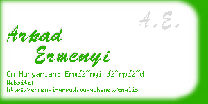 arpad ermenyi business card